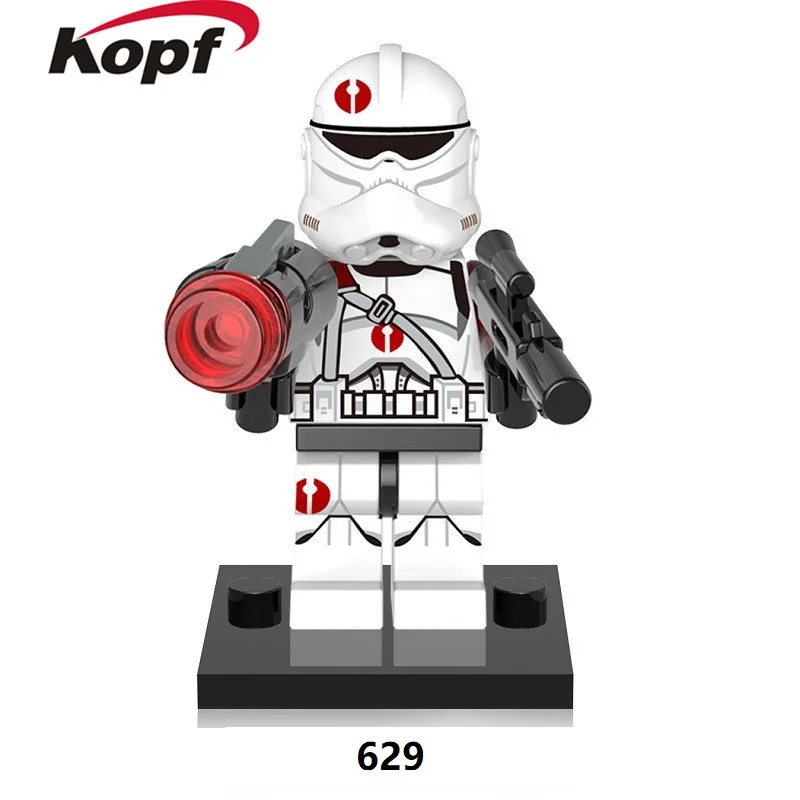 Одиночная космические войны белый клон желтый Utapau Trooper Commander Kashyyyk Neyo строительные блоки кирпичи игрушки для детей X0162 - Цвет: 629 Without Box