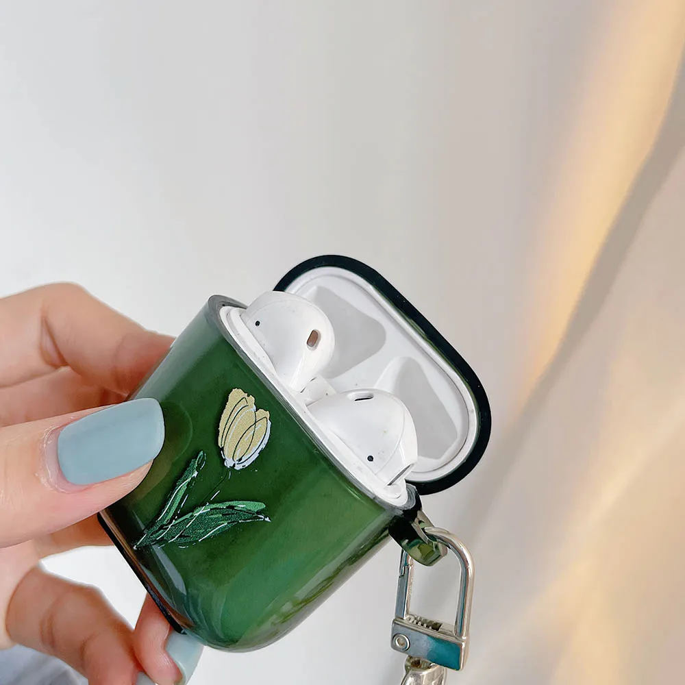 Airpods Pro 2 Green Leaves Vintage Pattern AirPods Pro Case