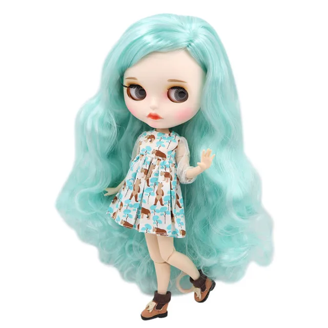 ICY 1/6 Blyth Кукла № 136/4268 синий смешанные волосы Обнаженная кукла, индивидуальные матовое лицо сустава/нормальное тело - Цвет: suit B