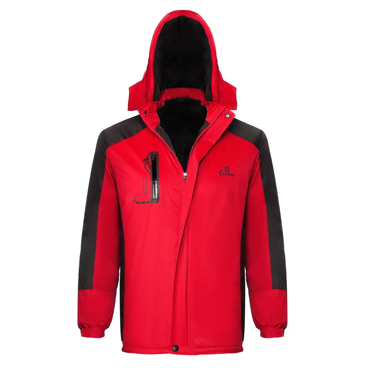 Женская лыжная куртка с флисовой подкладкой, водонепроницаемая зимняя куртка, уличные походные сноубордические ветрозащитные тканевые зимние теплые снежные альпинистские костюмы - Цвет: Красный