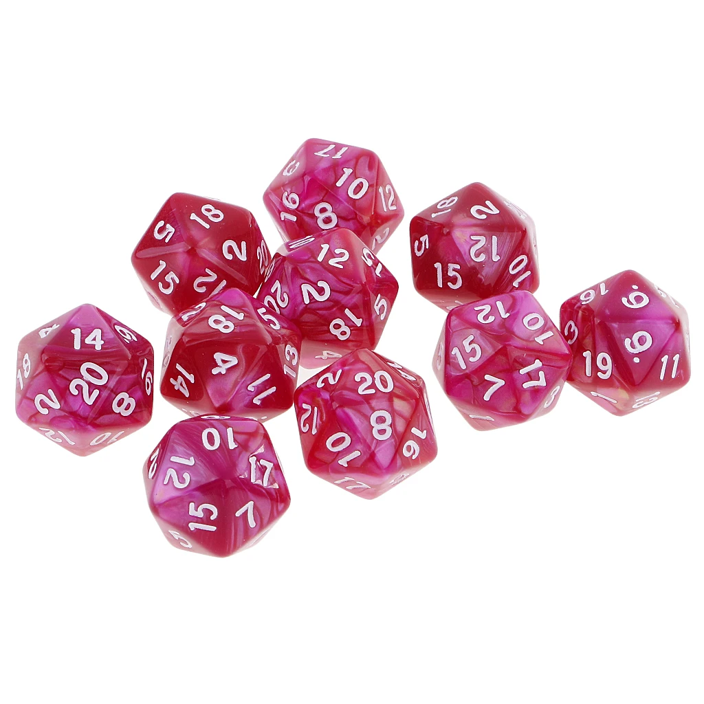 20 Sided D20 Dices Double Colors Dice for Playing Dungeons and Dragons D&D RPG Board Game Favours and Math Teaching, Pack of 10