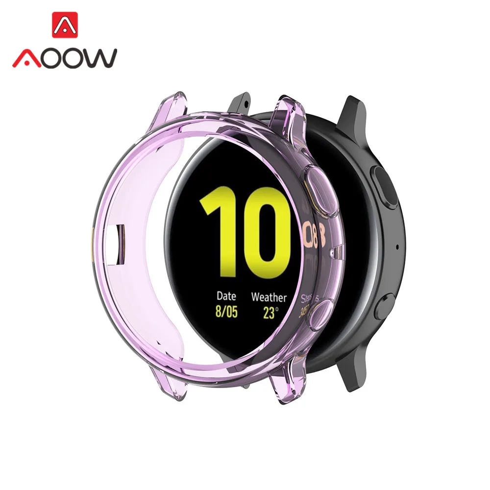 Purple Мягкий силиконовый защитный чехол для samsung Galaxy Watch Active2 40 мм 44 мм Active 2 ультратонкий защитный чехол - Цвет ремешка: Purple