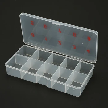

10 Grids Fake Nail Box Natural Translucent Fake Nail Art Tips Case False Nail Art Tips Box Acrylic Storage Case Manicure Tool