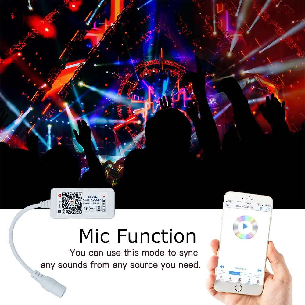 10 м 300 светодиодный s 5050 Bluetooth RGB Светодиодная лента с микрофоном для управления музыкой, Лер для смартфона, 5 м водонепроницаемый светодиодный адаптер питания Fita 12 В