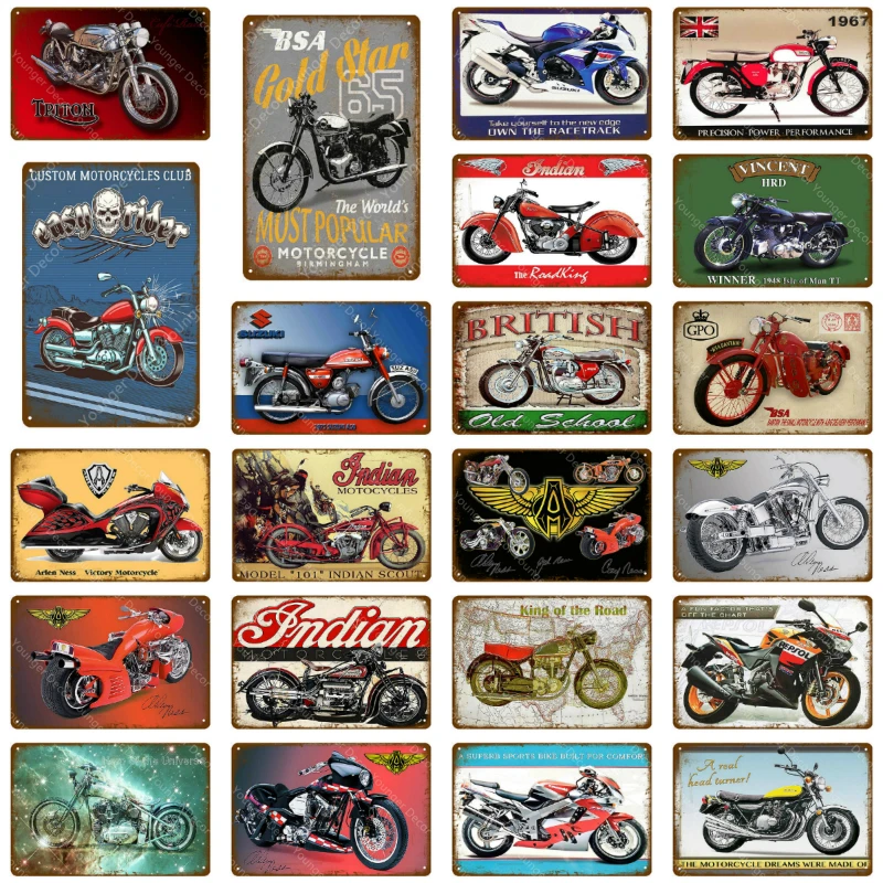 Металлический знак в стиле ретро для мотоцикла винтажная табличка британская