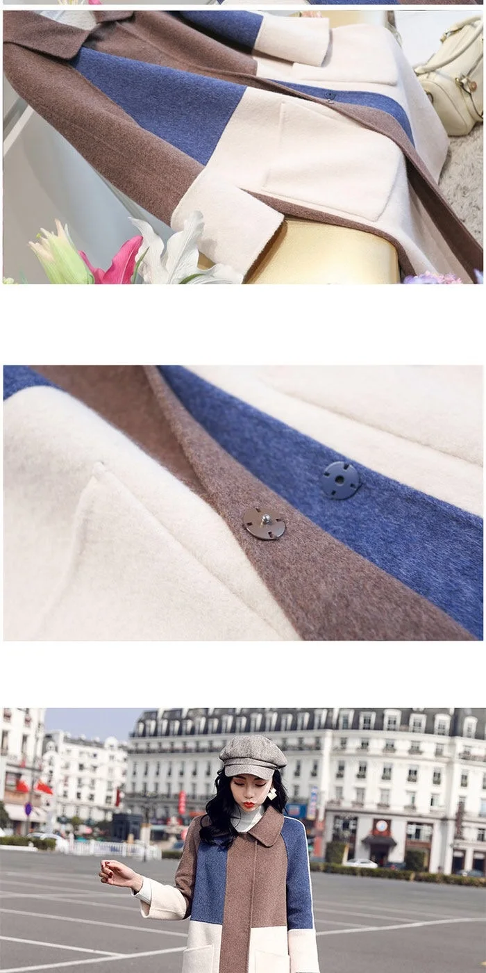 Новинка года; Женское шерстяное пальто; сезон осень-зима; Женская длинная кашемировая верхняя одежда; элегантные женские пальто; большие размеры