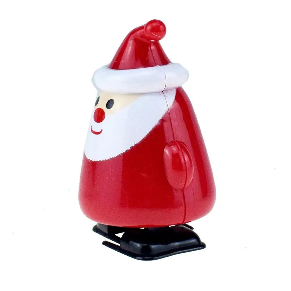 Cute Plush Wind Up Santa Claus Kids Educational Toy Clockwork Jumping Walking Christmas Toys For Children Baby Gifts@A