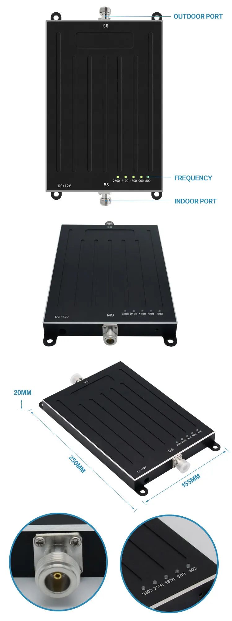 signal booster LTE 800 GSM 900  DCS 1800  WCDMA UMTS 2100 LTE 2600 details