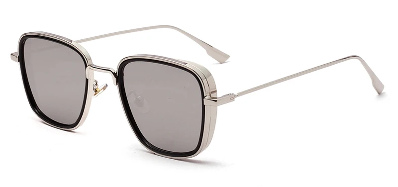 Peekaboo мужские металлические солнцезащитные очки ретро Квадратные золотые зеленые подарок на год маленькие солнцезащитные очки для мужчин и женщин uv400 - Цвет линз: silver mirror lens