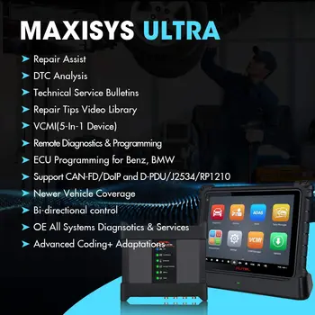 Autel MaxiSYS Ultra OBD2/CAN Bi-Directional Dual Wi-Fi Car Diagnostic Scanner VCMI ECU Coding 2