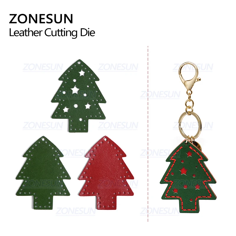ZONESUN Колокольчик для елки, изготовленный на заказ, кожа для резки, сделай сам, ремесленные брелки в виде инструментов, деревянный шаблон, перфоратор, стальное правило