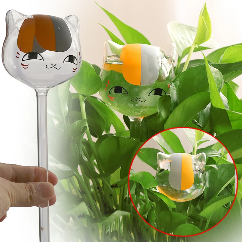Cat Shaped Glass Plant Flower Watering Spike Stake Water Feeder Home Garden