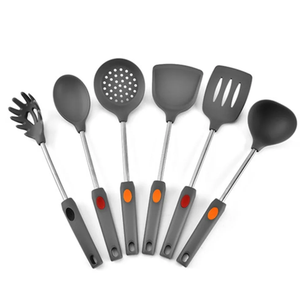 Kitchen Silicone Non-stick Cooking Spoon Spatula Ladle Egg Beaters Utensils Dinnerware Set Cooking Tools Accessories Supplies