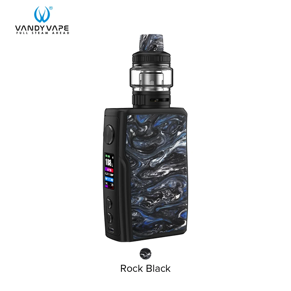 Оригинальная коробка Vandy Vape, набор с зарядкой от двух аккумуляторов 18650, 188 Вт, мод 3 мл, водостойкий стартовый набор vwell, Vs Drag 2 - Цвет: Rock Black (Resin)