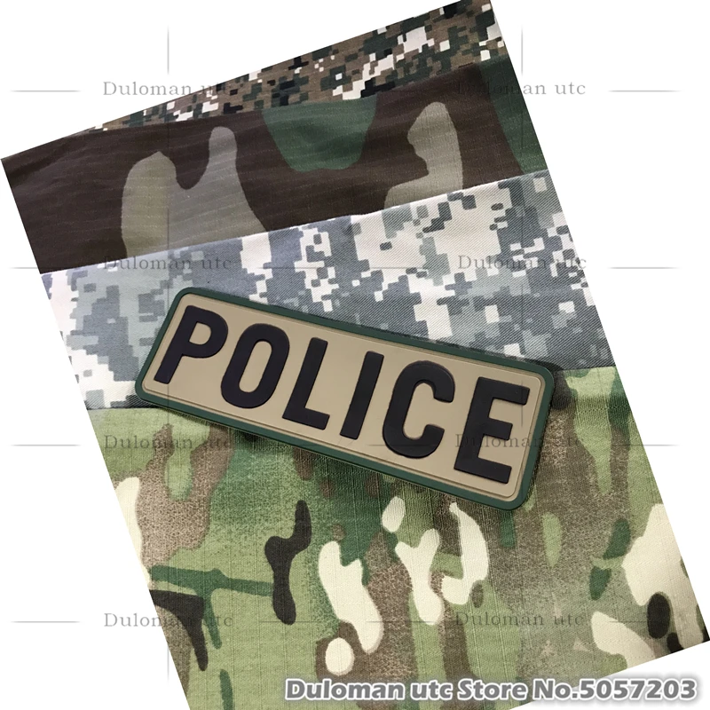 Duloman utc полицейский ПВХ патч 15X5 см Флаг резиновый 3D липучка Боевая нашивка Тактическая Военная липучка Резиновый патч