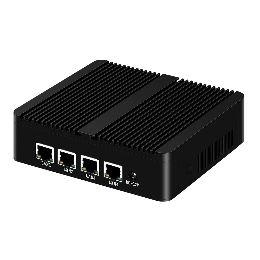 - BEBEPC Fanless Mini PC QuadCore Celeron J1900 4Gigabit Ethernet LAN Router Firewall Windows 1087 Ubuntu PfSense 4RJ45 Wifi
