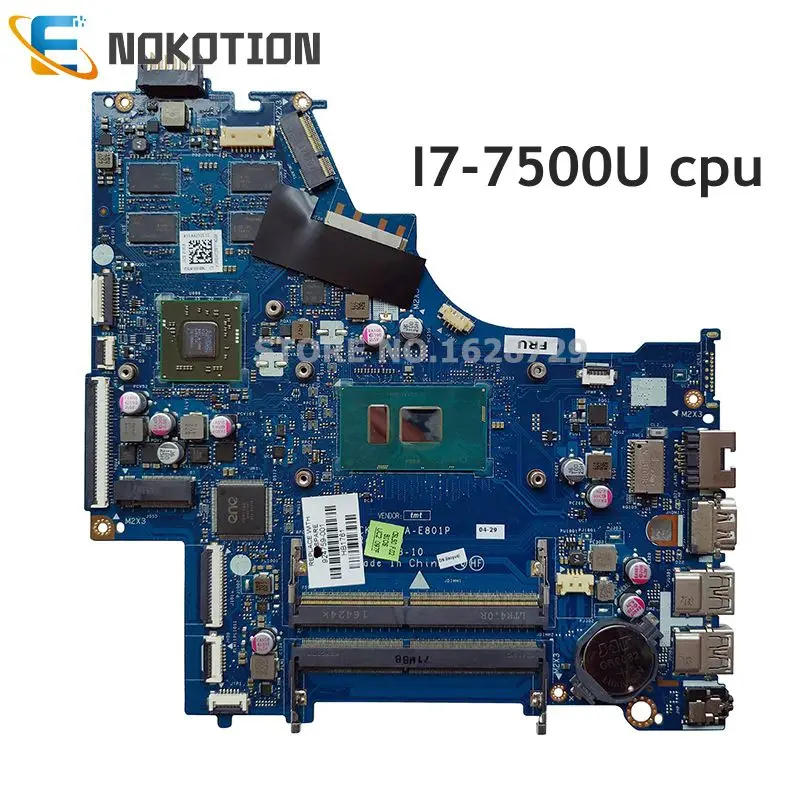 discount  NOKOTION 924759-601 924759-001 for HP Pavilion 15-BS Laptop Motherboard CSL50 CSL52 LA-E801P I7-750