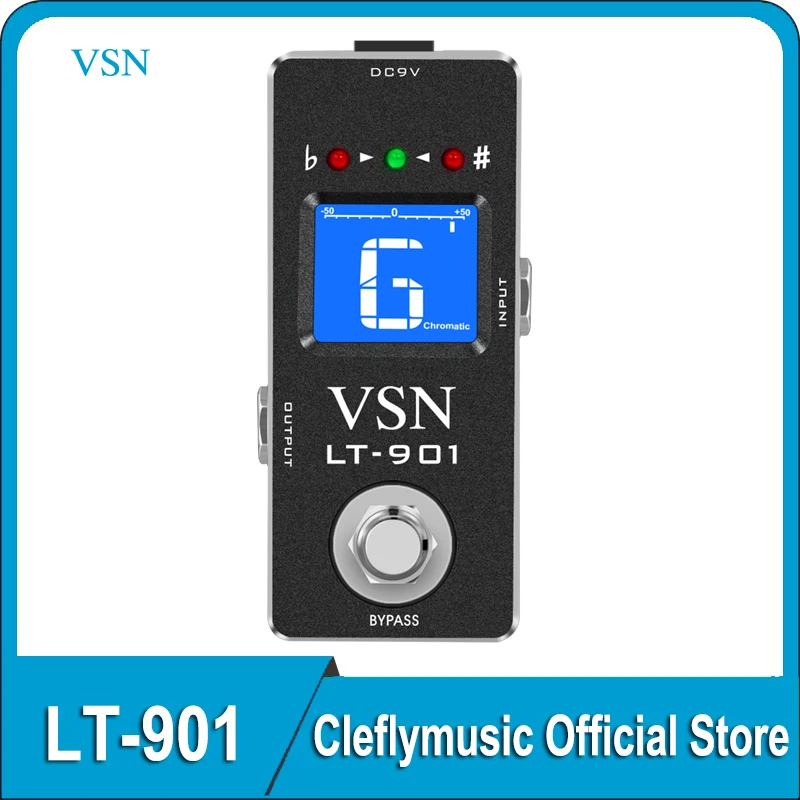 

VSN LT-901 Guitar педаль тюнера высокоточная Хроматическая Гитара педаль тюнера ± 1 Cent полностью металлический чехол True Bypass