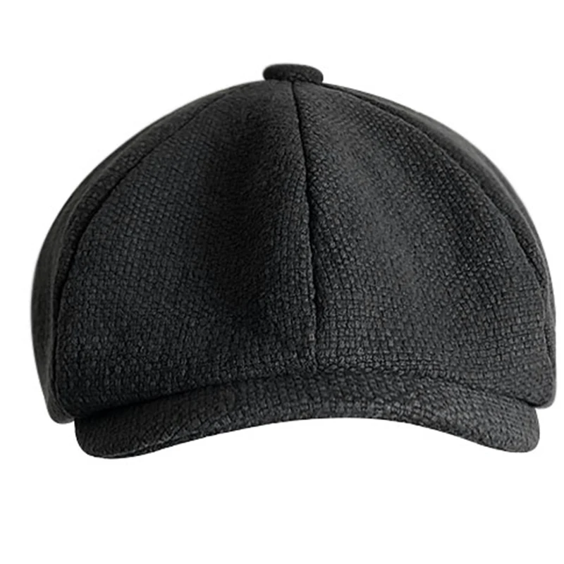 Unisex Pure cotton Gatsby Cap Men Vintage Beret Hat Black Mens Ladies Flat 8 Panel Baker Boy Newsboy Winter Retro BLM75