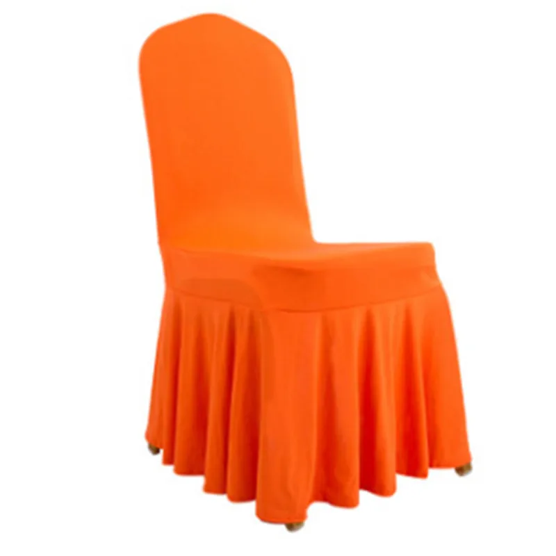 Orange WedFavor 20 шт. белый Swag дно юбка из спандекса чехлы для стульев плиссированные лайкра стрейч сарафан чехлы на стулья свадебный банкет - Цвет: Orange