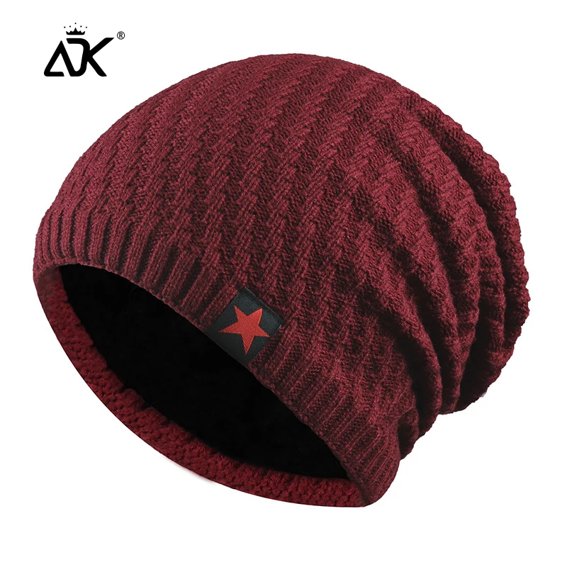 

Knitted Beanie Star Decal Ribbed Long Cap Fashion Gorros Breathable Hats Bonnet High Knitted Stretch Warm Hats For Winter
