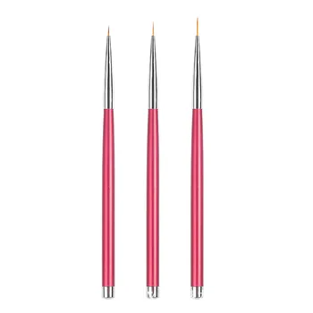 

1 PC Nail Products Tool Nail Red Drawing Pen 3 sets of Nail Brush Line Pen CC145