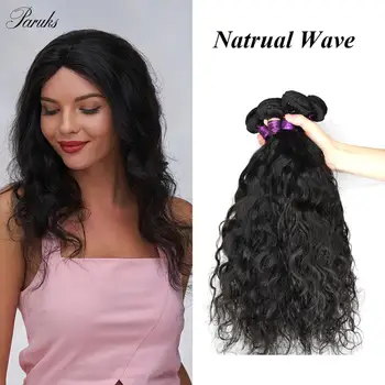 

Paruks Natural Wave Brazilian Hair Weave Bundles 100% Human Hair Bundles 8-40" Natural Color Raw Virgin Remy Hair Extensions