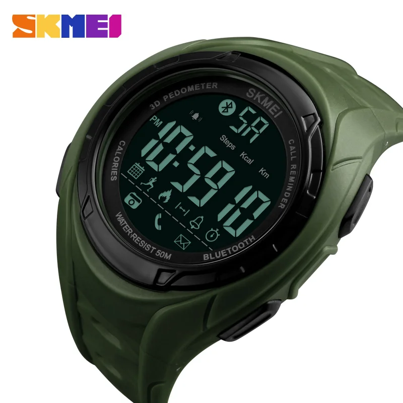 

SKMEI Man Digital Smart Watch Pedometer Calories Camera Bluetooth Multifunction Wristwatches 5Bar Waterproof Fashion Clock 1316