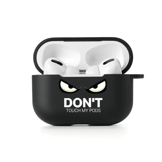 Case For Apple Airpods Pro Cases Slogan Simple Text Dont Touch Airpods 3 2 Silicon Black Earphone Cover For Air pod Pro Capa Bag 1387
