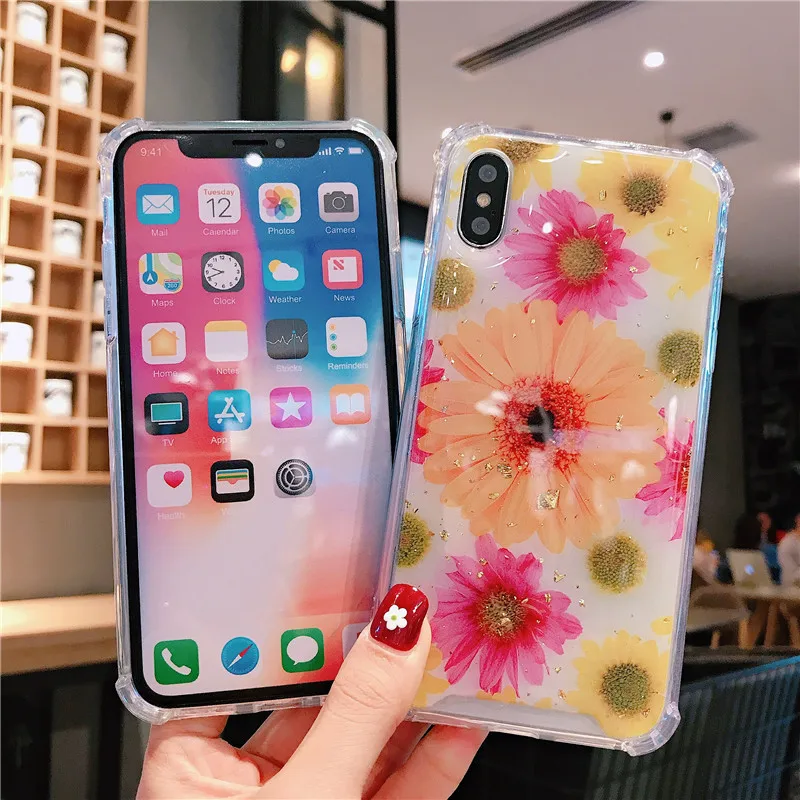Для iPhone X XS MAX XR 8 8 Plus 7 7 Plus 6 6S 6S Plus милый цветок фрукты ударопрочный Ins Модный чехол для iPhone 8 Plus