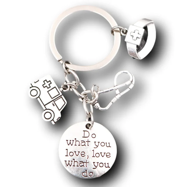 Job Occupation Keychain, Teacher Charm, Police Charm, Chef Charm, Nurse Charm-Do What You Love ,Love What You Do P383 P13