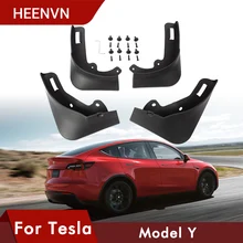 Heenvn 4 PIÈCES Pour Tesla Model y Garde-Boue Garde-Boue 2021 avant Roue Arrière Garde-Boue garde-Boue en fibre de carbone ABS ACCESSOIRES