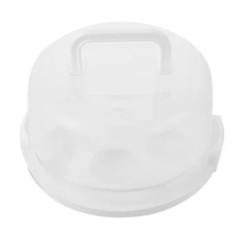 

1pc Portable Cake Box Handheld Cake Packaging Food Storage Case Fresh Keeping Container with Lid (White)