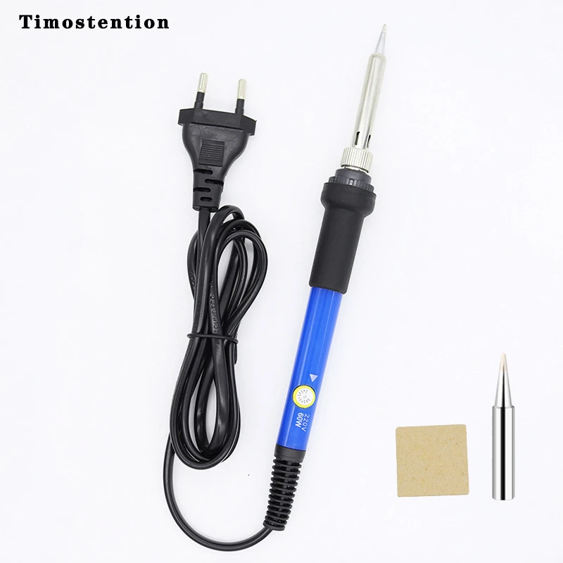 Timostention Adjustable temperature 220V EU household electric soldering iron electronic repair welding gun tool brand iron tip gas welding equipment