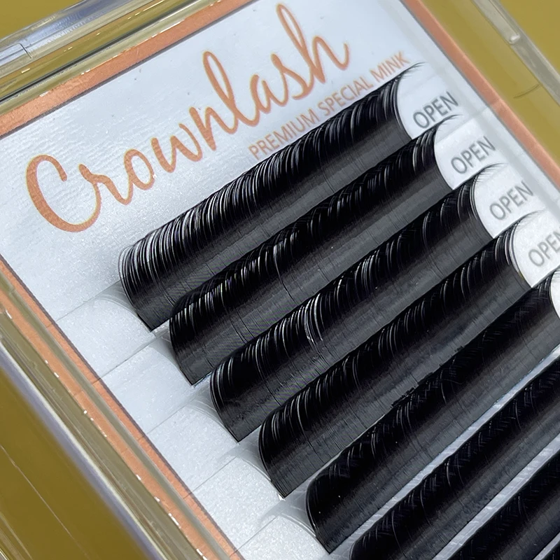 

Black 0.07 Camellia 9/11/13mm Blended Length CrownLASH Korean PBT Glossy Smooth Free Shipping