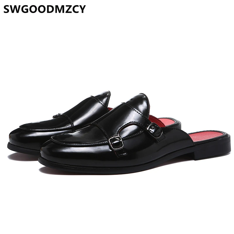 Half Shoes For Men Mule Masculino Leather Shoes Men Coiffeur Designer Men Shoes Luxury Brand