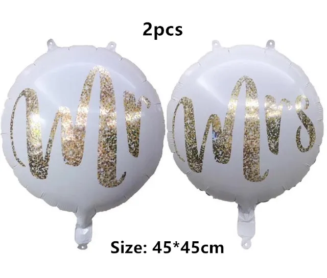 1pc Только что женатый воздушный шар Mr Mrs сердце любовь большая роза Золото Алмаз вечерние украшения невесты Большой Свадебный шар невесты быть помолвкой - Цвет: 1pc