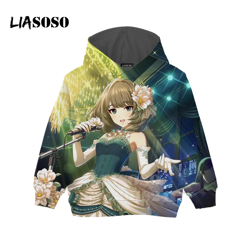 Новая детская толстовка с 3D принтом Anastasia Idol Master Золушка для девочек детские толстовки с капюшоном с Аниме Топ для мальчиков и девочек, Детский свитер для подростков, B173