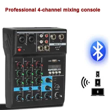 Console de mixage bluetooth Portable mélangeur Audio 4 canaux avec effet de réverbération pour karaoké à la maison 