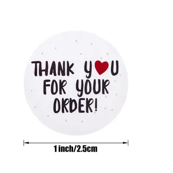500pcs round thank you for your order sticker Heart Thanks for Shopping Small Shop Local Handmade sticker white labels sticker 2