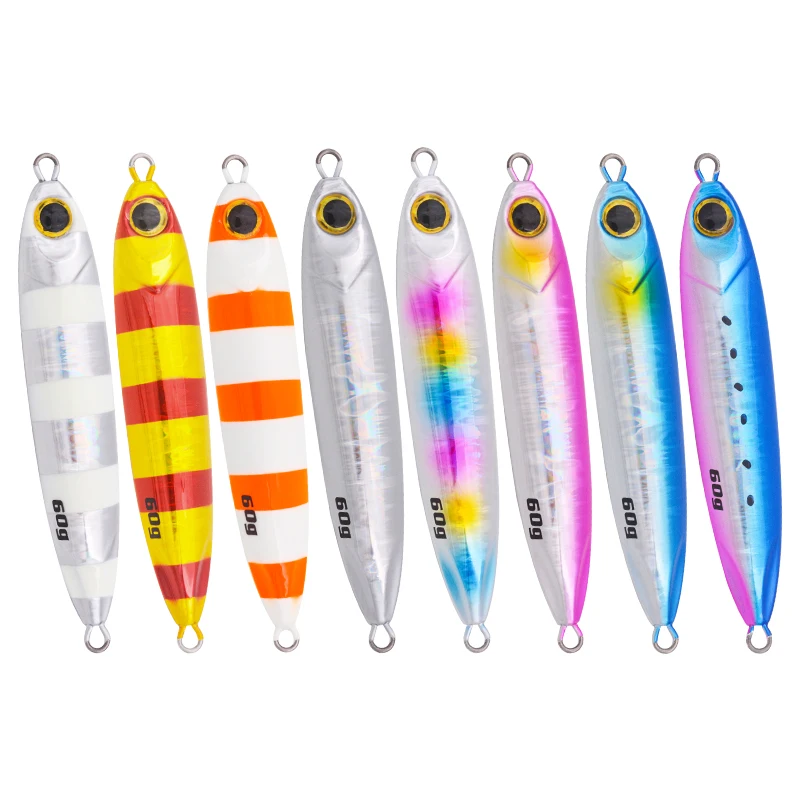 Slow Pitch Jigs 80g 120g 150g 200g Saltwater Fishing Lures 3D Colors Lead  Fish Sinking Metal Jigs Jigging Lures with Butterfly Assist Hooks for