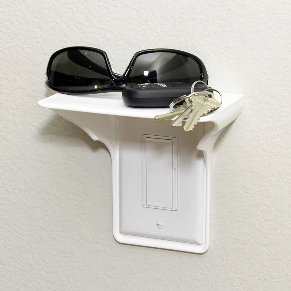 

Wall Socket Shelf White Outlet Shelf Socket for Mobile Phones Holder Bathroom Storage Rack Home Decor