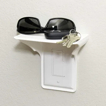 

Wall Socket Shelf White Outlet Shelf Socket for Mobile Phones Holder Bathroom Storage Rack Home Decor