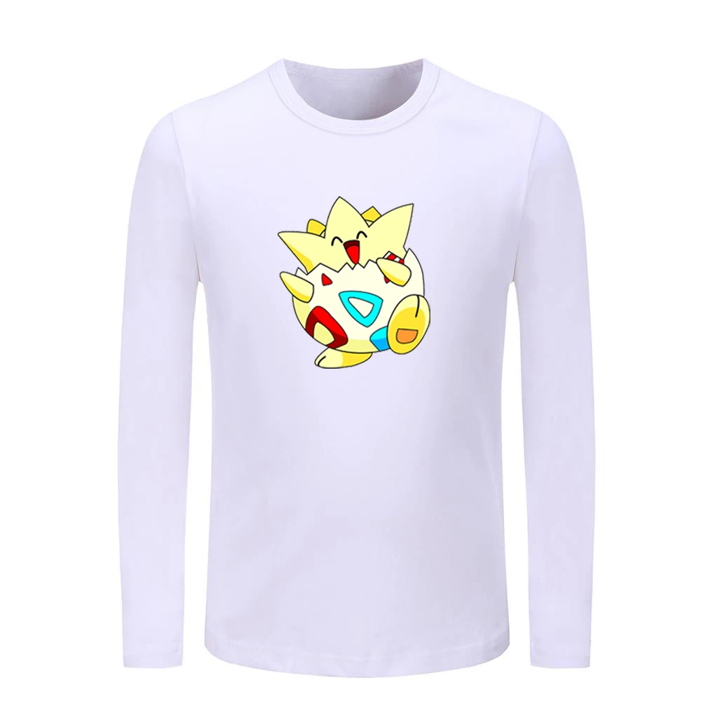 Милый мультяшный Покемон Togepi Gengar/Детские футболки с рисунком детские футболки с рисунком топы для мальчиков и девочек с длинными рукавами, рождественский подарок - Цвет: JeKW667C
