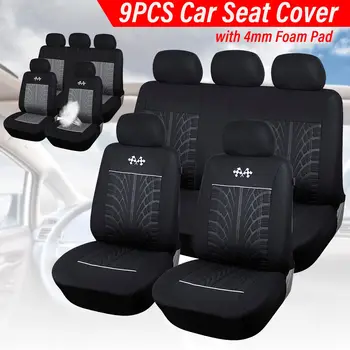 

9pcs 5 Seat Auto Car Seat Cover Automobiles Seat Covers Protector Set Polyester Breathable Vehicle