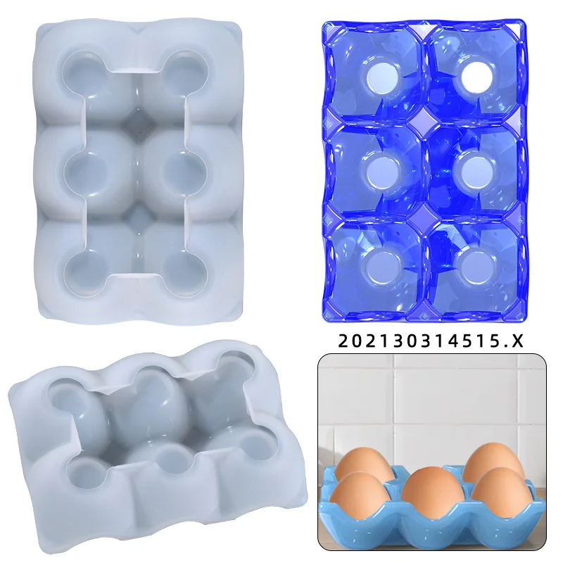 DIY Crystal Silicone Mold Square Egg Anti-break Grid Divided Storage Mould Refrigerator Home Stored For Resin Molds Casting diy halloween witch pumpkin cottage elf house storage box mold bottles candy box mirror silicone molds for resin pot mould