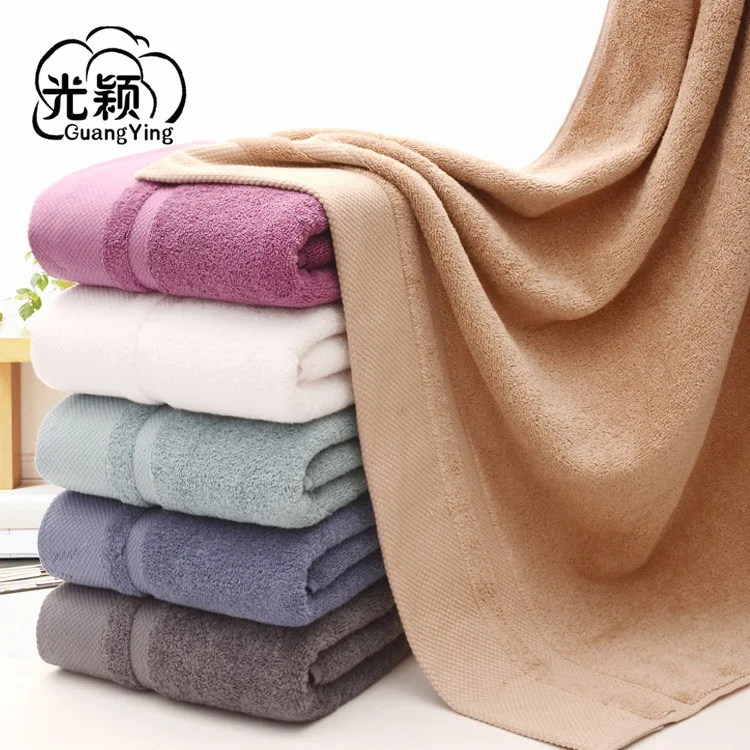 Thick Baby Quality Class a Plain Interrupted Cotton Bath Towel 450 Grams Long-Staple Cotton Beach Towel