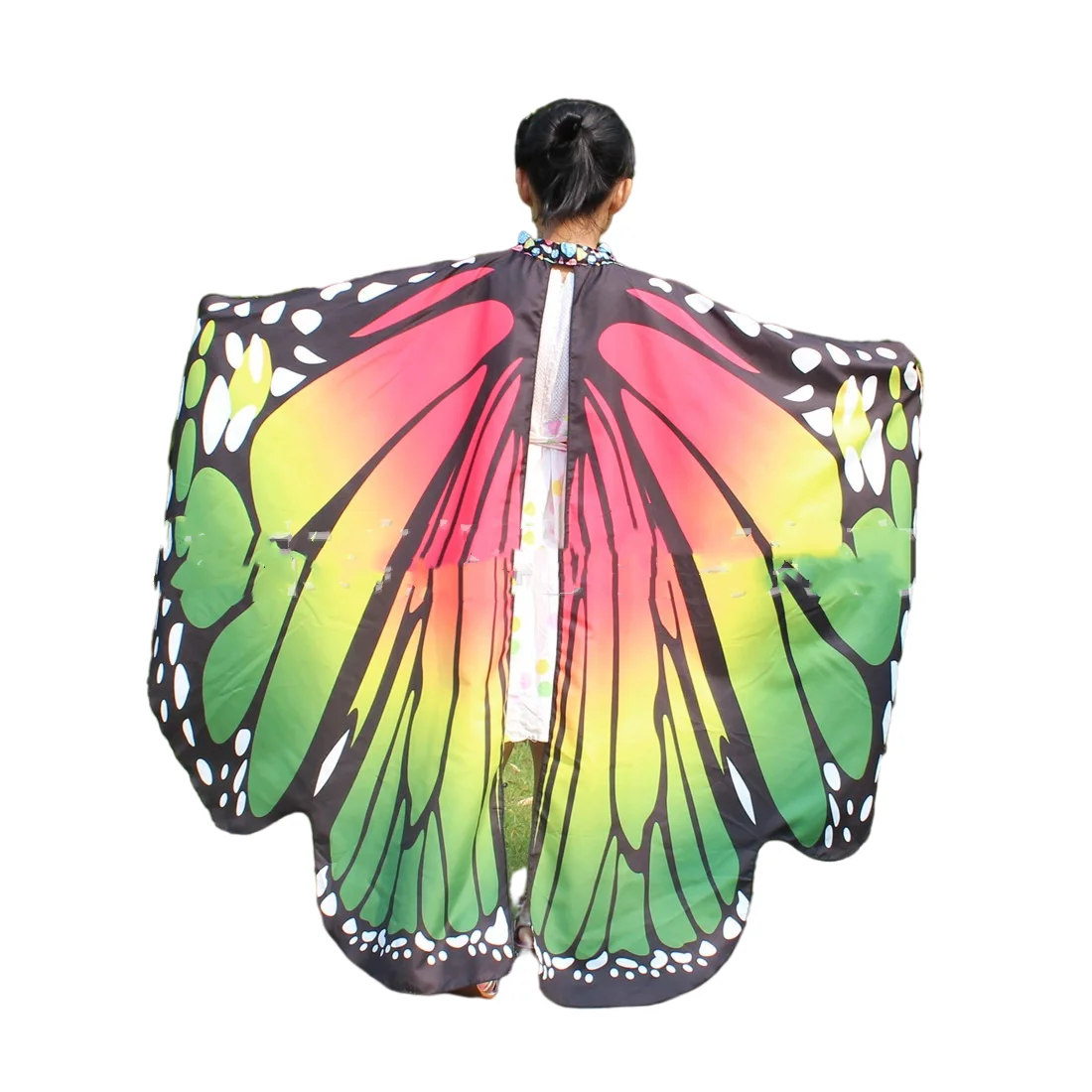 Châle en Tissu Doux avec Ailes de Papillon pour Enfant, Accessoire de Costume de Nymphe, Pixie, Déguisement pour Fille, Imprimé Coloré