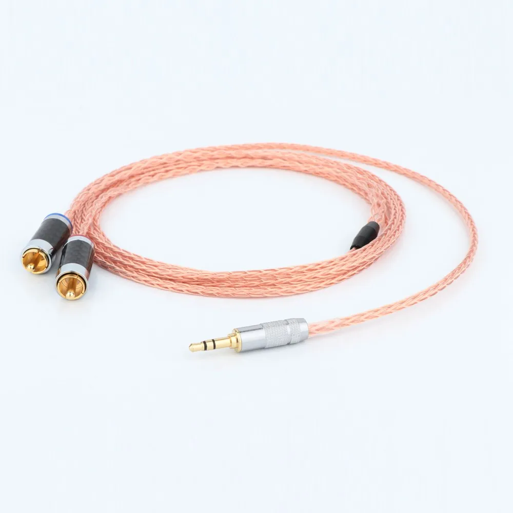 

8 нитей из 7N однокристаллической меди 3,5 точек от двух до двух разъемов RCA кабель аудио сигнальная линия Аудио Видео провод