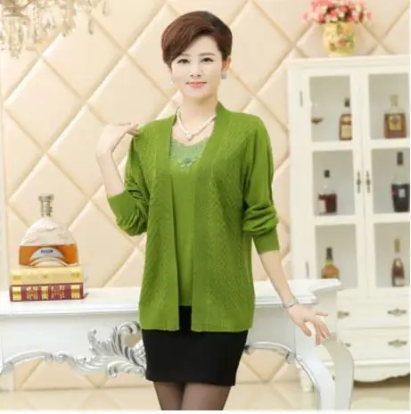 Осенне-зимний комплект-двойка для мамы blusa Трикотажный костюм женский вязаный свитер пончо для женщин Плюс Размер Свободный кардиган S1140